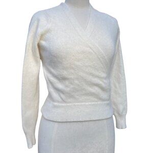 Vintage The Limited Angora Sequins Faux Wrap Sweater Coquette Fairycore Girly-M